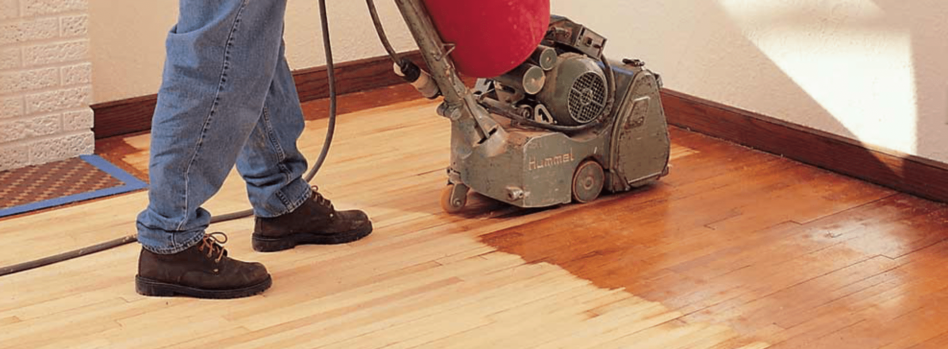 Mr Sander® are using a Bona Scorpion, a 200mm drum sander, for sanding a herringbone floor in South Norwood, SE25. With a power of 1.5kW, it operates at 240V and 50Hz. The sander is connected to a dust extraction system with a HEPA filter, ensuring a clean and efficient sanding process.