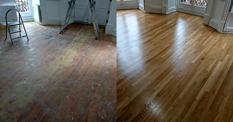 Before and After Oak Strip Flooring Pictures