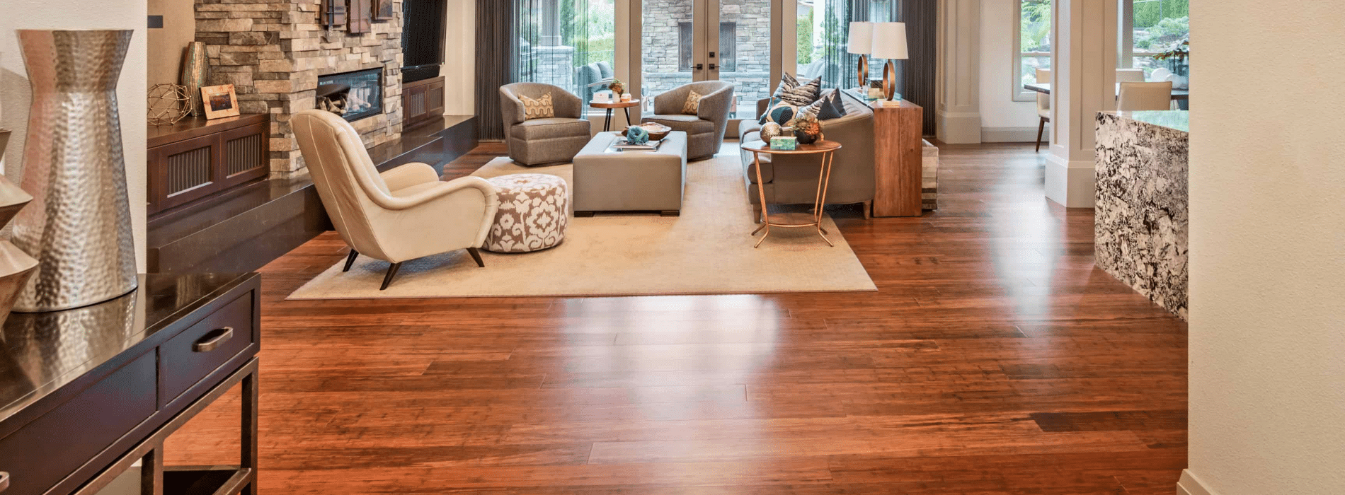 Remarkable restoration of 5-year-old engineered oak floors by Mr Sander® in Brentford, TW8. Meticulous care unveils their natural beauty. Warmth and allure enhanced with mid-oak stain. Junckers Strong satin finish adds durability.