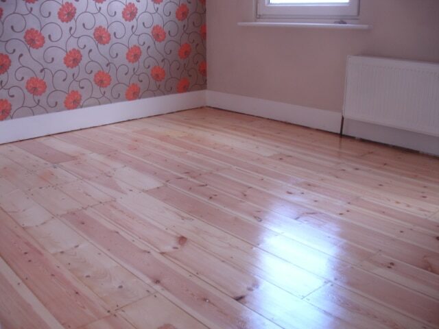 Finished pine floor