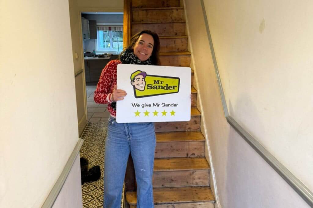 Gorgeous refinished wooden staircase by Mr Sander®