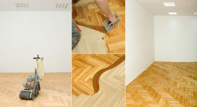 Varnishing,Of,Oak,Parquet,Floor,In,Home,Or,Office