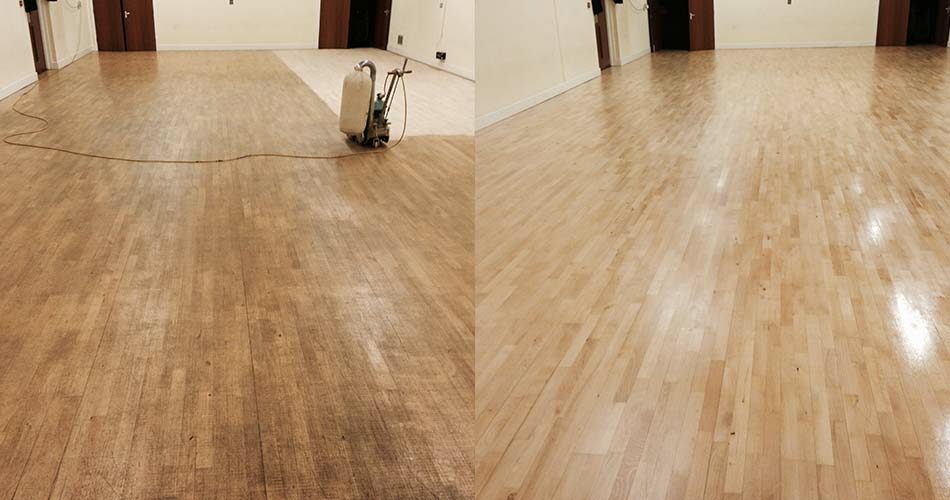 Solefield School floor sanding project with a pristine finish.