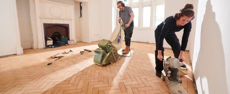 wooden parquet floor sanding