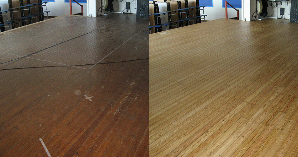 Westwood Girls’ College hallway with a newly refinished floor by Mr Sander®.