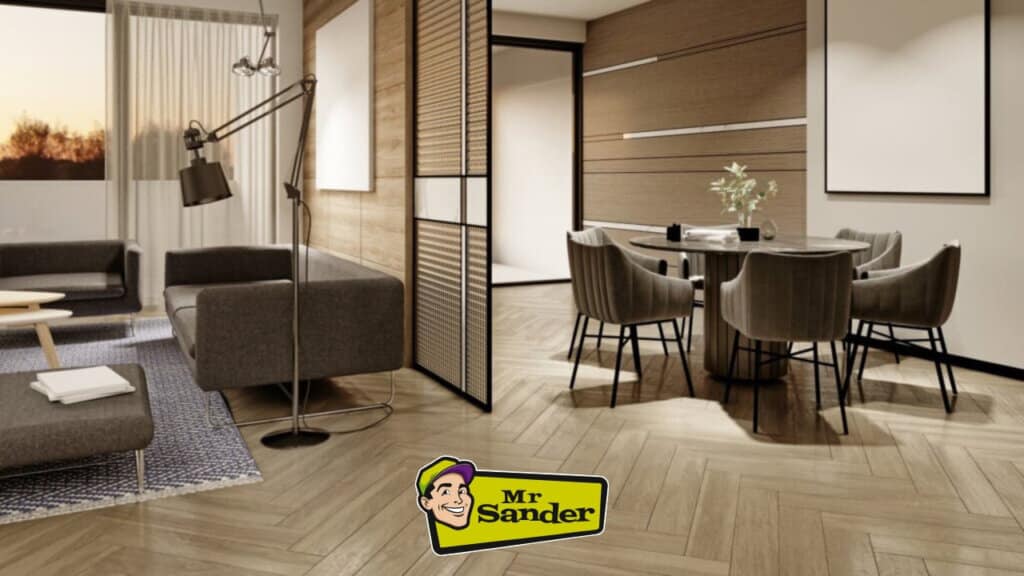 Hotel lobby in Garthamlock G33 undergoing professional sanding and finishing by Mr Sander®️ to enhance guest experience.