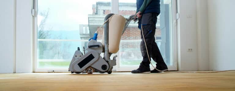 Sanding,Hardwood,Floor,With,The,Grinding,Machine.,Repair,In,The