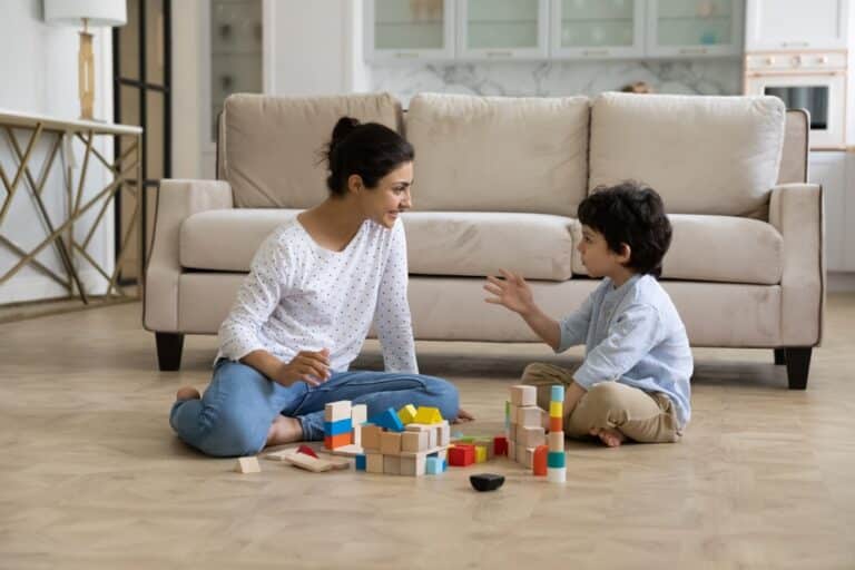 Loving,Young,Indian,Mother,And,Little,Son,Playing,Together,On