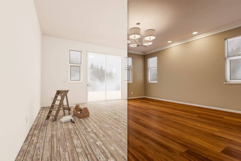 Unfinished,Raw,And,Newly,Remodeled,Room,Of,House,Before,And