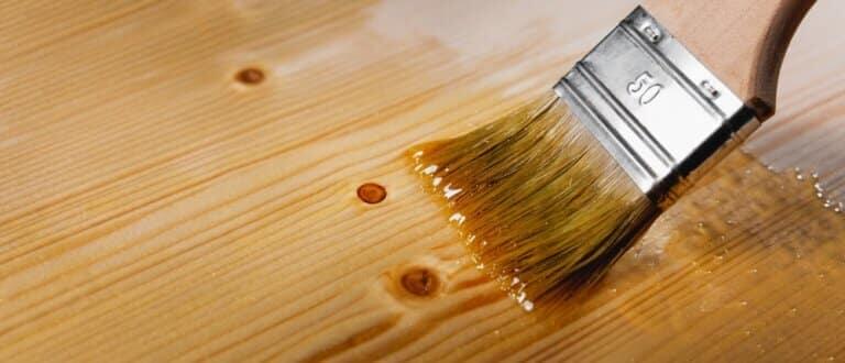 Applying,Transparent,Varnish,On,Wood,With,Paint,Brush.,Wooden,Furniture