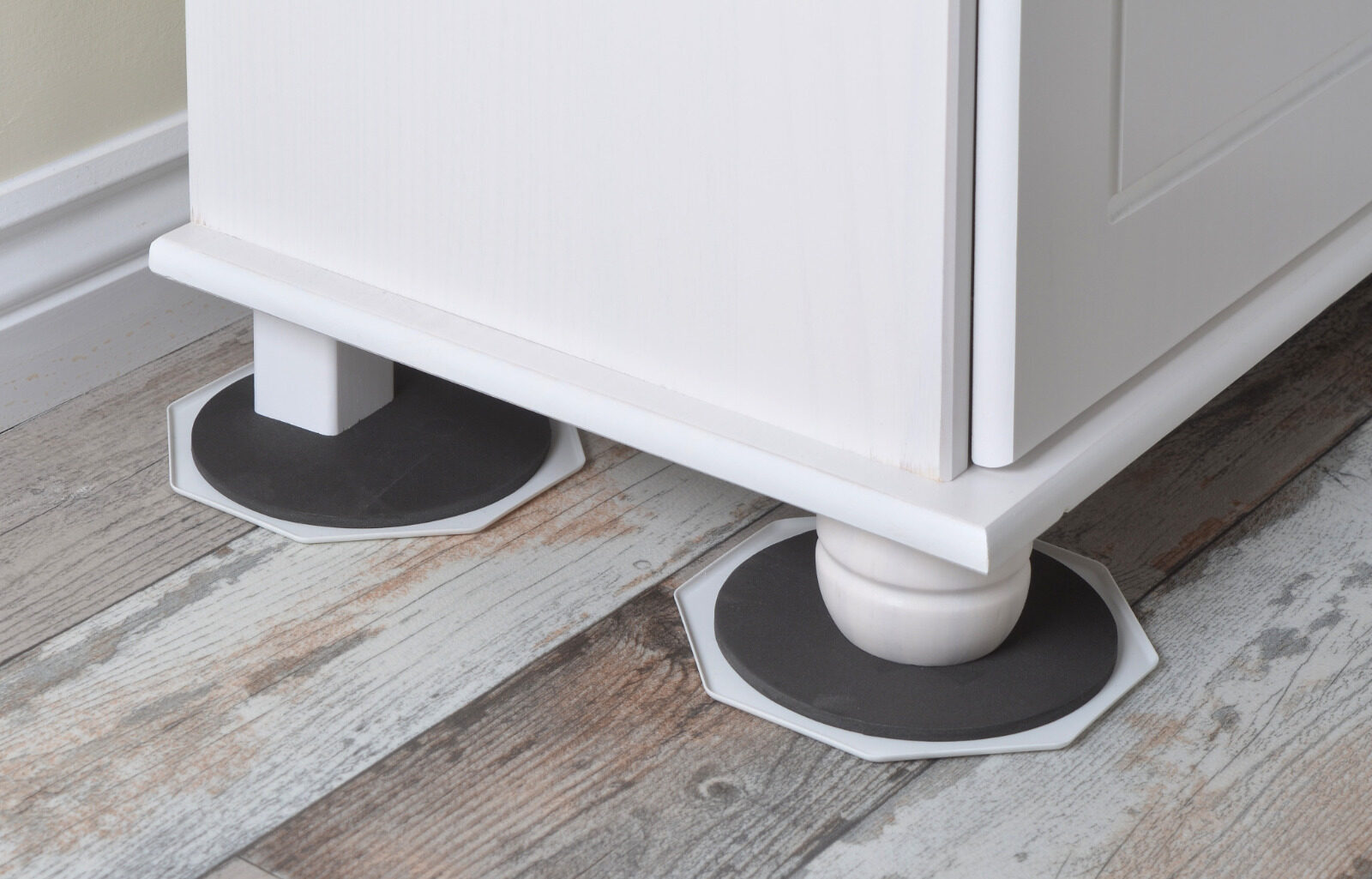 Furniture leg protectors and felt pads on hardwood boards to prevent scratches, supporting maintenance in The Lifecycle of Hardwood Floors.