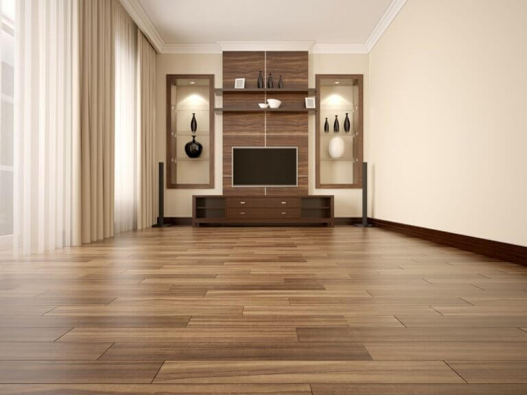 Comfortable,Contemporary,Living,Room,With,Tv-unit.,Wooden,Floor.,3d,Render.